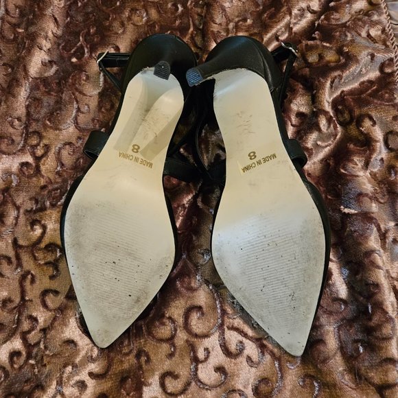 MIXX Black High Heel Pointy Toe Sandal - Picture 4 of 5